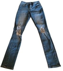 Levi's 721 Premium High-Rise Skinny Women's Jeans Size 25 Medium Wash Knee Holes